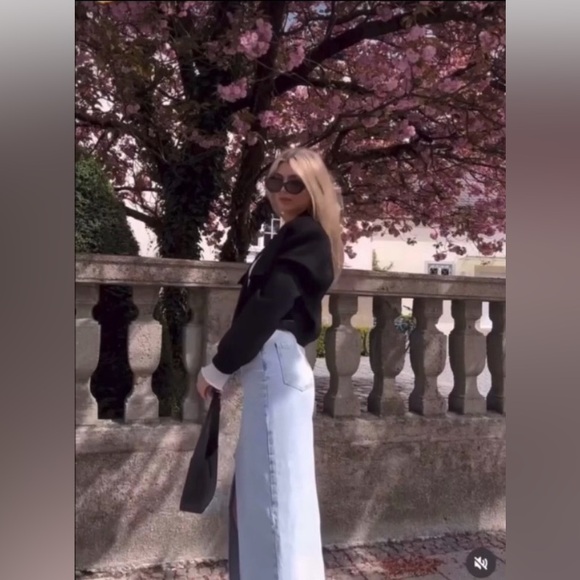 ZARA NEW WITH TAGS Z1975 DENIM MIDI SKIRT - Picture 5 of 12